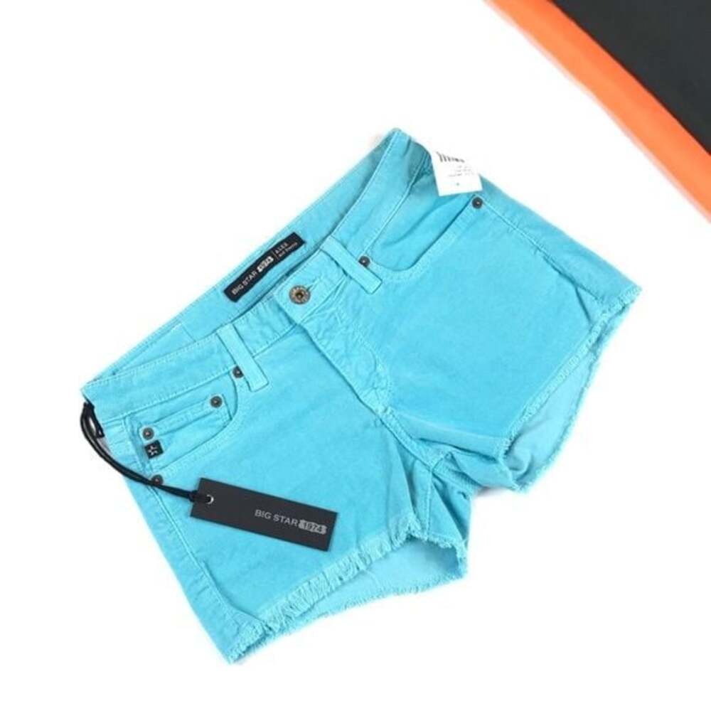 NEW Big Star 1974 Alex Mid-Rise Blue Corduroy Shorts - size 26